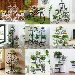 Wrought Iron Plant Stand Shelf Floor-standing Flower Rack Holder Outdoor Indoor.