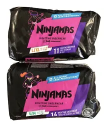 (2 Packs)Pampers Ninjamas Nighttime Bedwetting Underwear Small/Medium/Large/XL.