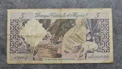 Algérie Billet 5 Dinars 1964.