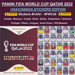 PANINI FIFA WORLD CUP QATAR 2022 - REGULAR STICKERS #00 - #KSA20. Stickers #CAN1 - #FWC29. USA/CANADA Edition....