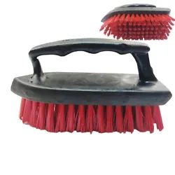 Scrubber with poly bristles and perfect grip iron handle. Heavy Duty Handle Scrub Brush. This cleaning scrub...