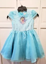 Disney Princess Elsa dress from Disneys Frozen movie. Beautiful blue dress with silver sequins, some of which has...