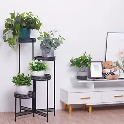 This folding plant rack with gorgeous black lines and finish, weight capacity of each tier is 5kg/11lbs. The plates fit...