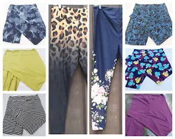 Most colorful leggings are new. Most solid, rare colors, are very gently used, no piling.
