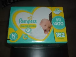 PAMPERS SWADDLERS 162 COUNT NEWBORN. NEW IN BOX SEALED.