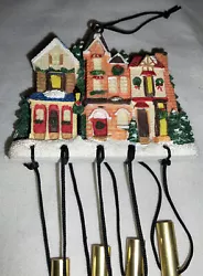 Small Christmas Wind Chime Ornament Small houses trees Christmas Village. In good condition,has a nice soft chime to...