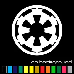 Star Wars Galactic Empire die-cut decal in different colors with no background. - 1 Star Wars Galactic Empire decal of...