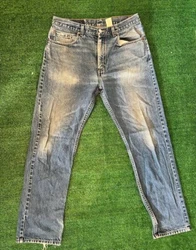 Vtg 90s Levis 505 Sky Fade Denim Straight Jeans Red Tab 34x32