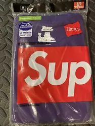 Supreme Hanes Tagless Tees (2 Pack) Size Small Color Purple SS21 NEW.