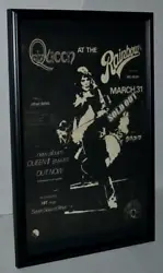 QUEEN 1974 1st TOUR THE RAINBOW W / TOUR DATES FRAMED PROMO CONCERT POSTER / AD CLICK ON READ DESCRIPTION TO SEE ALL...