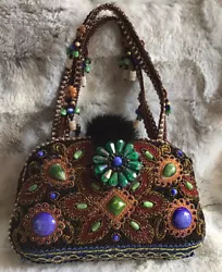 In excellent condition Vintage Mitchie’s Gorgeous Beaded,silk And Fur Handbag Mint Condition. Condition is...