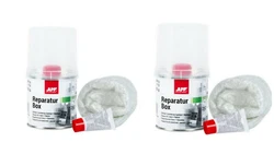 2 Kit réparation polyester, avec fibre de verre tissé.