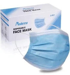 one Pack Modenna 3-PLY Face Mask Disposable Blue 50/Box ( 50Pcs).
