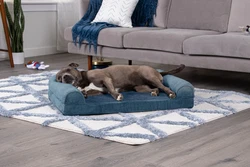 This FurHaven Faux Fur & Velvet Sofa Pet Bed has a soft, faux fur sleep surface providing your pet comfort. Luxurious...