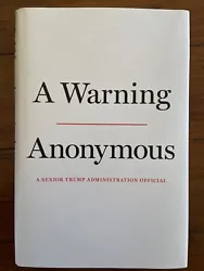 A WARNING BY ANONYMOUS HARDCOVER BRAND NEW. Condition is 