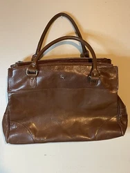 Ashwood Leather “Gina Bridge” Brown Convertible Large Tote / Messenger Bag. Please review pictures before...