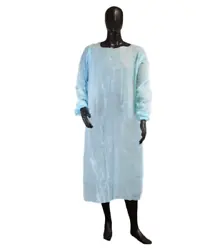 Blue Isolated Gown.02mm Polyethylene Material. Thumb Hole. Case of 100.