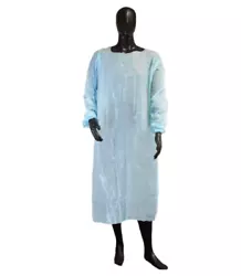 Blue Isolated Gown.02mm Polyethylene Material. Case of 100. 100 Per Case.