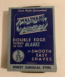Vintage Case (20) Boxes Waltham Shaving Blades NOS full Surgical Steel. Condition is 