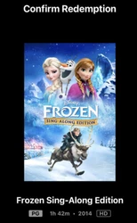 Frozen song along Digital HD (EMAIL DELIVERY!!). No physical copy included, only digital Should also give you 100...