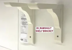 2X_ RAMSHULT SHELF SUPPORT WALL BRACKET, WHITE, 7 x 8 ¾