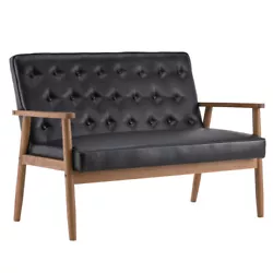 This is the Two-person Retro PU Leather Lounge Chair, which can fit into all kinds of styles well. The arms and legs of...