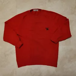 Selling Vintage Burberrys Mens Lambs Wool CrewNeck Jumper Scotland Made Sweater 44 Red. It has a few small holes and...
