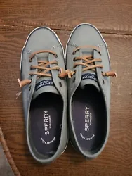 Sperry Top-Sider Womens Size 7M Grey Casual Boat Canvas Deck Shoes ~ STS95729.