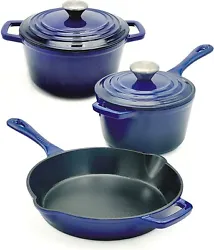 Due to the nature of cast iron it will be durable through your high heat cooking. This set is dishwasher safe....