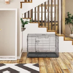 Note: Your dog should be able to stand up and turn around comfortably while in the crate. 2 doors (front and side) and...