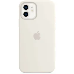 Coque en silicone MagSafe pour iPhone 12 et 12 Pro - White Coque en silicone,Dotée daimants,Permet la recharge sans...