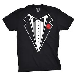 Going to the prom? A wedding? You will need our black tuxedo t shirt! Look extra fancy in this funny tee.