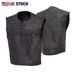 A hardcore leather SWAT Style Tactical Motorcycle Vest for serious bikers is the newest version of perforated leather....