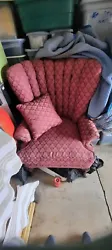 Antique Chair is over 100 years old. Used to be my grandmothers. Reupholstered twice in its time. Very comfortable and...
