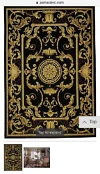 New Black and Gold French Aubusson “LaSarre” Flatweave Carpet 10x14 orig $11k+. Condition is 