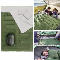 This 2 Person Double Sleeping Bag For Adults can be used indoor or outdoor. Always stay super warm, soft and...