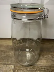 Glass Mason Jar with Clip Top Lid.