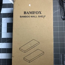 BAMFOX Floating Wall Shelf Set of 2 Natural Bamboo Wall Decor Storage Shelf.
