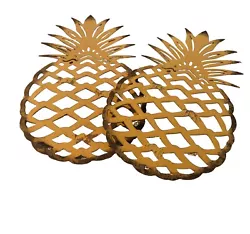 Everyday Yellow Metal Pineapple Decor Perfect Condition Wall Hanging Trivit.
