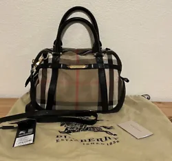 Burberry Bridle House Check Sartorial Small Orchard Bowling Bag. Great everyday bag. Has detachable crossbody strap...
