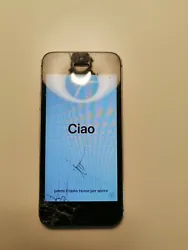 Apple iPhone 5s - 32 Go - Gris Sidéral A1533. Bloqué icloud. Vitre cassée.