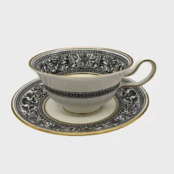 Features: • Type: Footed Cup & Saucer (Peony Shape) • Pattern: Florentine Black W4312 • Pattern Description:...