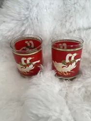MCM CHRISTMAS glasses with geese 4.5