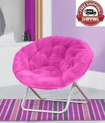 The Mainstays saucer chairs cushion is made from durable, plush 100 percent polyester upholstery. The faux-fur material...