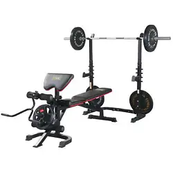 Adjustable: Both Olympic Bench and Squat Rack are adjustable. Bench can be easily adjustable to incline, flat and...