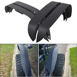 This is For 2007-2018 Jeep Wrangler JK 4PC Textured Black Steel Flat Style Fender Flares. For 2007-2018 Jeep Wrangler...