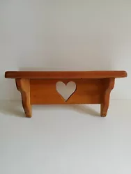 Vintage Wooden Shelf With Heart Cut Out. Condition is 