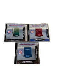 Playstation PS1 Memory Card 1MB Lot Of 3 Joytech for Console Video Game.
