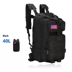 40L Features Capacity: 40L. It is ideal for wild adventure, tactical use, outdoor sports, etc. All buckles can lock.