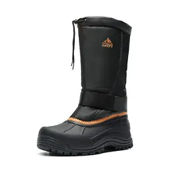 Snow boots with a protective toe cap, the non-slip outsole is flexible in response to various outdoor terrain....